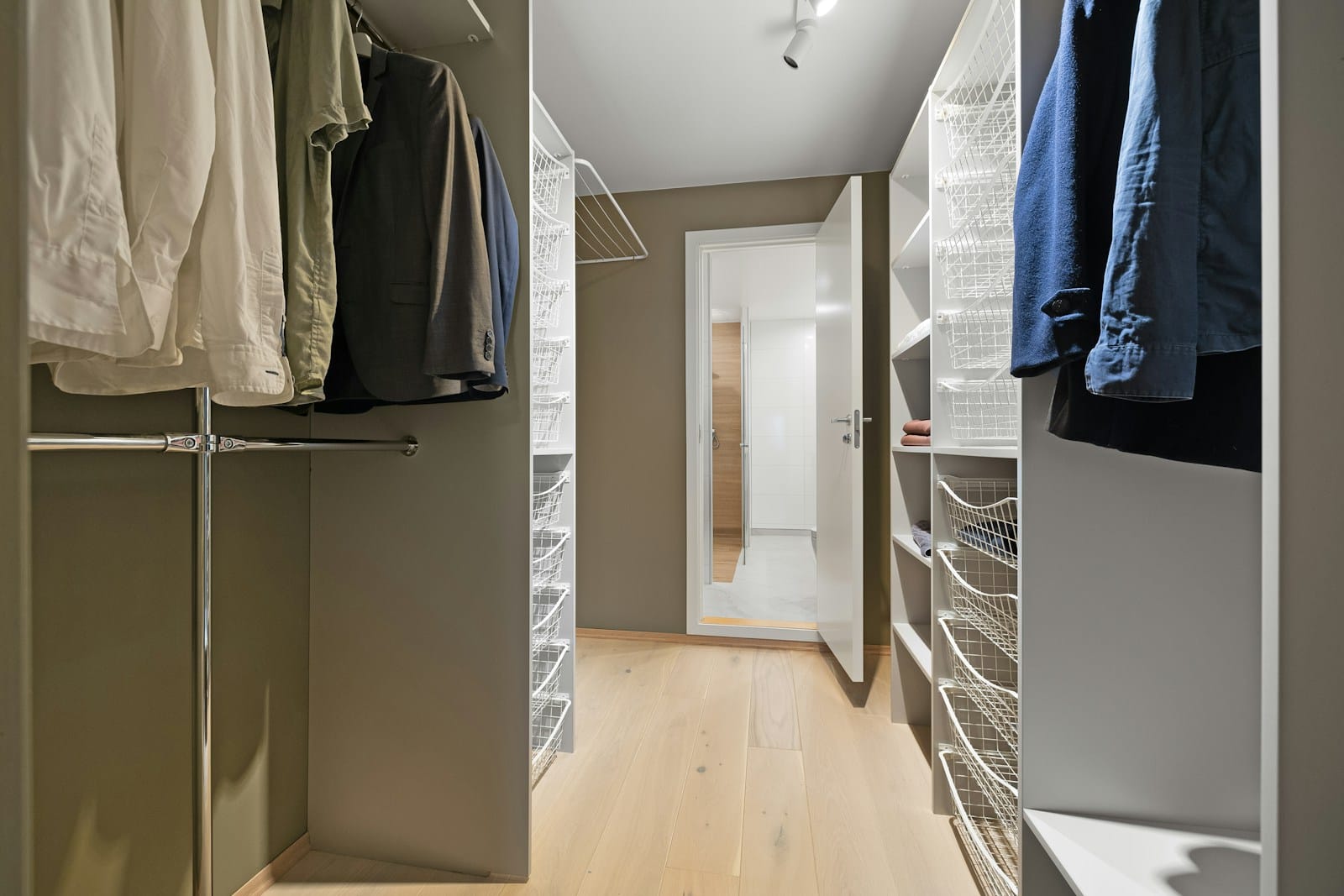 Organized walk-in closet with luxury clothing — 3-day closet edit in Palo Alto